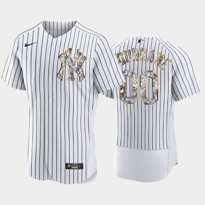 New York Yankees Custom Men's Nike Diamond Edition MLB Jersey White